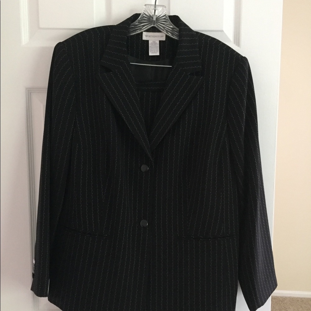 Women’s Black and White Skirt Suit